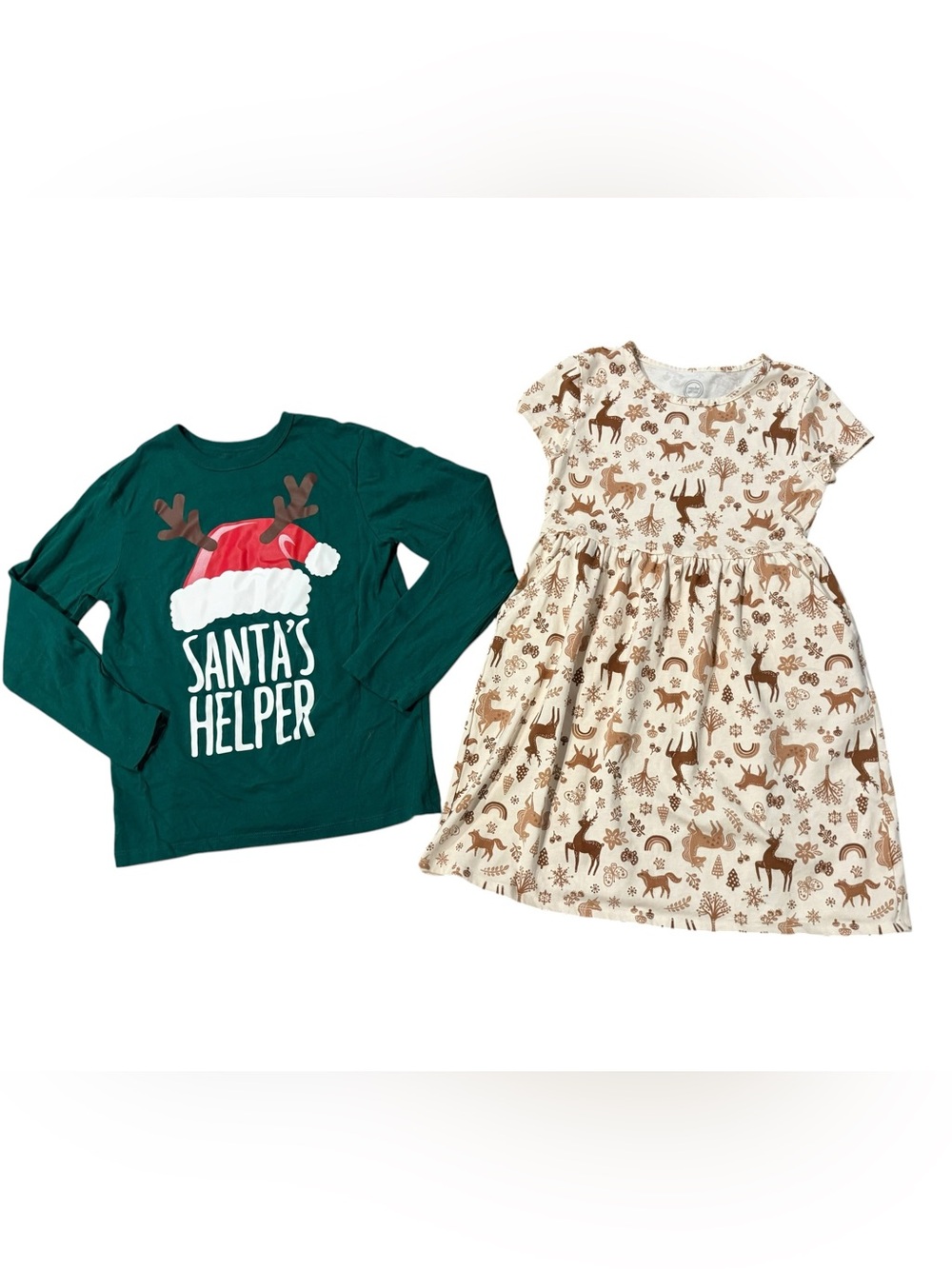 Holiday Dress & Shirt Bundle Size Medium 7/8